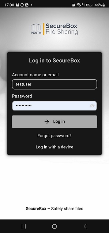 securebox android cloud account