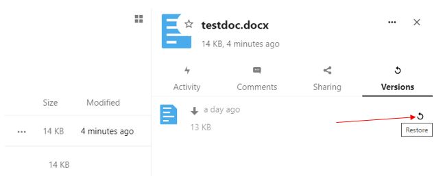 securebox restoreversion
